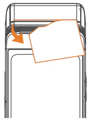 Ilustración de cómo tirar del extremo del papel hacia afuera para retirar el comprobante