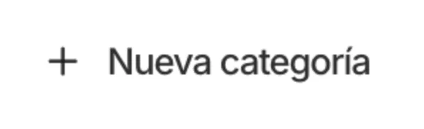 Opción Nueva categoría dentro del desplegable de categorías