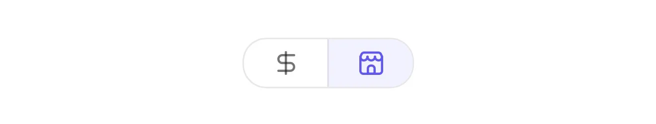 Selector de POS con la opción de productos activa